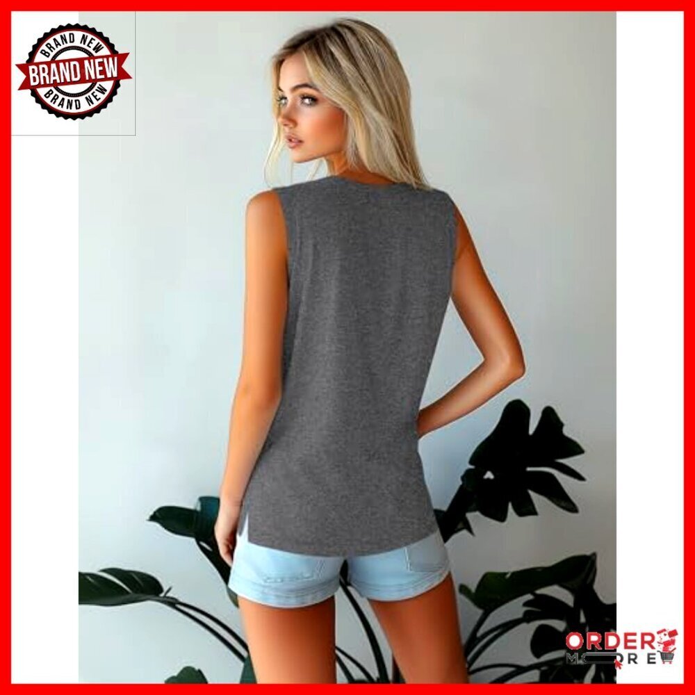 Sleeveless Tops 4 Pack Loose Fit Tunic Tank Tops Casual Summer Essential - Picture 3 of 7